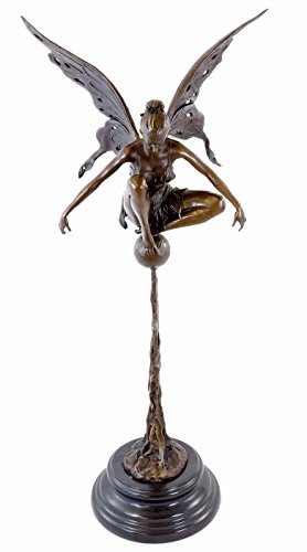 Kunst & Ambiente - Jugendstil Bronze - Feenbronze - Spielende Bronze Elfe - Jugendstil Skulpturen kaufen - Bronzefiguren kaufen - Cesaro