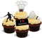 Baking Bling NOVELTY BADMINTON MIX - Standups 12 Edible Standup Premium Wafer Cake Toppers - 2 x A5 sheet - 12 images