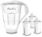 PearlCo Glas-Wasserfilter (weiß) Glaskanne mit 3 Classic Filterkartuschen – Reduzierung von Kalk & Schwermetall – Schützt Geräte – Besserer Geschmack von Kaffee & Tee – Made in EU