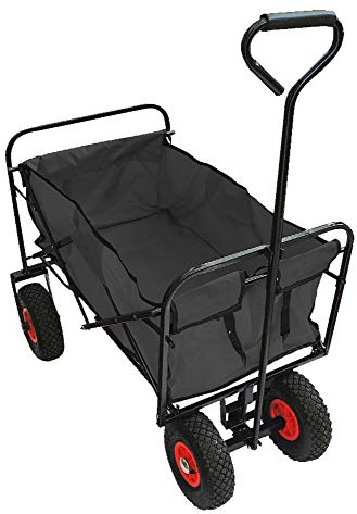 Faltbarer Transportwagen Bollerwagen Handwagen Strandwagen faltbar Luftbereifung T?V/GS; Reifen REACH-zertifiziert