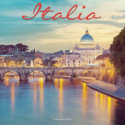 Graphique Italia Wandkalender 2023 | 30,5 x 30,5 cm | dickes Papier | Organizer für Zuhause und Büro | großes monatliches Raster | 3 Sprachen und markierte Feiertage | 4-Monats-Vorschau für 2024