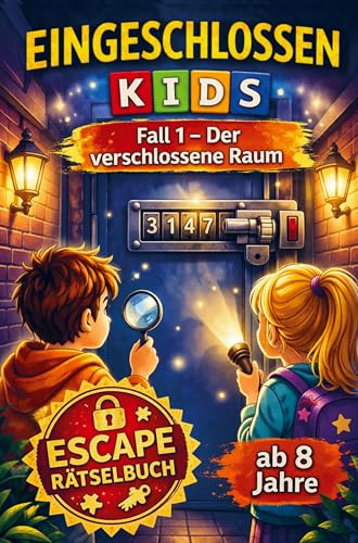 Eingeschlossen KIDS - Der verschlossene Raum (Fall 1): Escape-Rätselbuch für Kinder ab 8 Jahren - Spannendes Detektiv-Abenteuer mit Logikrätseln, Knobeln und Code knacken | Das ideale Geschenk