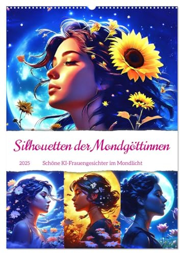 Silhouetten der Mondgöttinnen (Wandkalender 2025 DIN A2 hoch), CALVENDO Monatskalender