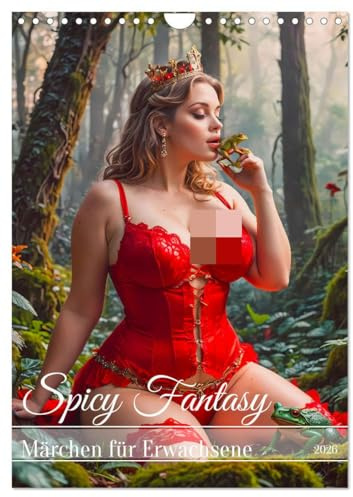 Spicy Fantasy - Märchen für Erwachsene (Wandkalender 2026 DIN A4 hoch), CALVENDO Monatskalender: Ein freizügiger Märchenkalender, der ikonische ... verspielt und verführerisch. (CALVENDO Orte)