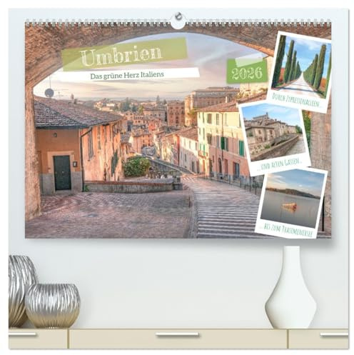 Umbrien - Das grüne Herz Italiens (hochwertiger Premium Wandkalender 2026 DIN A2 quer), Kunstdruck in Hochglanz: Umbrien: ursprünglich und unberührt in der Mitte Italiens (CALVENDO Orte)
