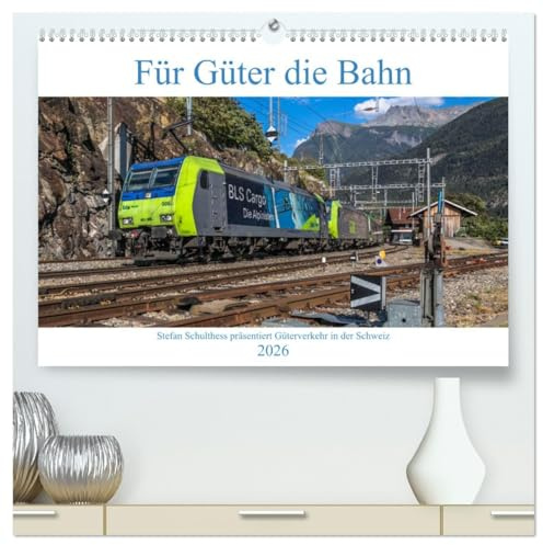 Für Güter die Bahn (hochwertiger Premium Wandkalender 2026 DIN A2 quer), Kunstdruck in Hochglanz: Ansichten verschiedenster Güterzüge, welche im Jahre ... die Schweiz fuhren (CALVENDO Mobilitaet)