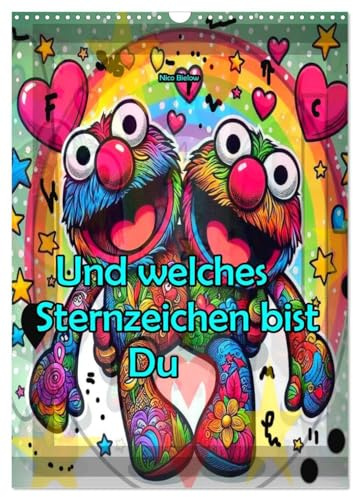 Und welches Sternzeichen bist du (Wandkalender 2026 DIN A3 hoch), CALVENDO Monatskalender: Las die die Sternzeichen Puppen tanzen und tauche ein in der Welt der Tierkreiszeichen. (CALVENDO Spass)