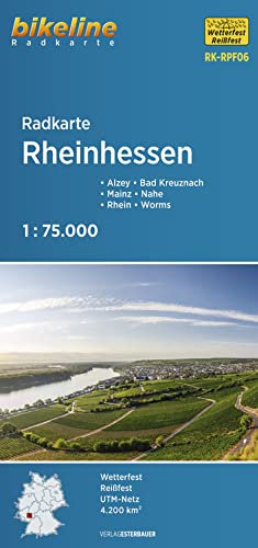 Radkarte Rheinhessen (RK-RPF06): Alzey - Bad Kreuznach - Mainz - Worms - Nahe - Rhein, wetterfest/reißfest, GPS-tauglich mit UTM-Netz (Bikeline Radkarte)