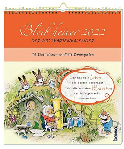 Bleib heiter 2023 - Der Postkartenkalender: Humorvolle Lebensweisheiten mit Illustrationen von Fritz Baumgarten