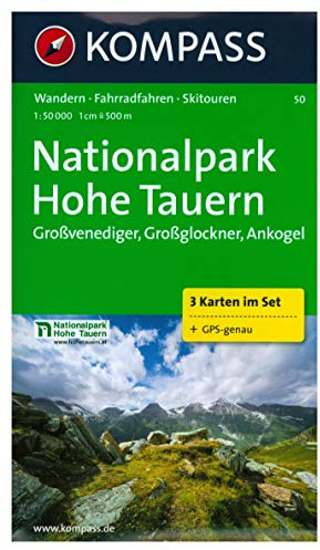 Nationalpark Hohe Tauern 1 : 50 000: Großvenediger, Großglockner, Ankogel. 3-teiliges Wanderkarten-Set. GPS-geeignet. 1:50.000