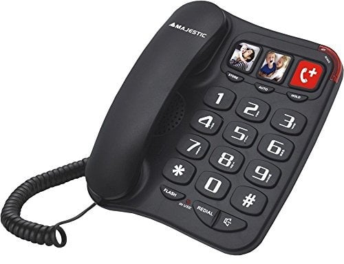Majestic billy 201 nero telefono fisso tasti grandi 3 memorie personalizzabili