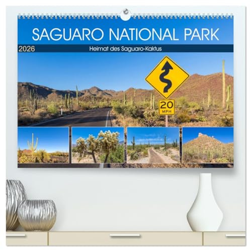 SAGUARO NATIONAL PARK Heimat des Saguaro-Kaktus (hochwertiger Premium Wandkalender 2026 DIN A2 quer), Kunstdruck in Hochglanz: Wüstenimpressionen aus Arizona (CALVENDO Natur)