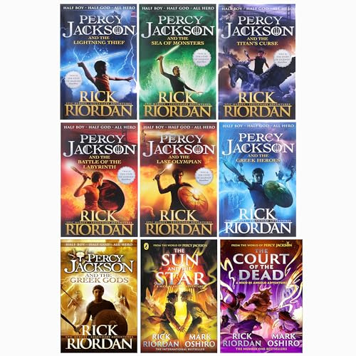 Rick Riordan Percy Jackson & The Nico Di Angelo Adventures Series 9 Books Collection Set (Lightning Thief, Sea of Monsters,Titan's Curse,Greek Heroes,Gods,Sun and the Star,Court of the Dead & More)