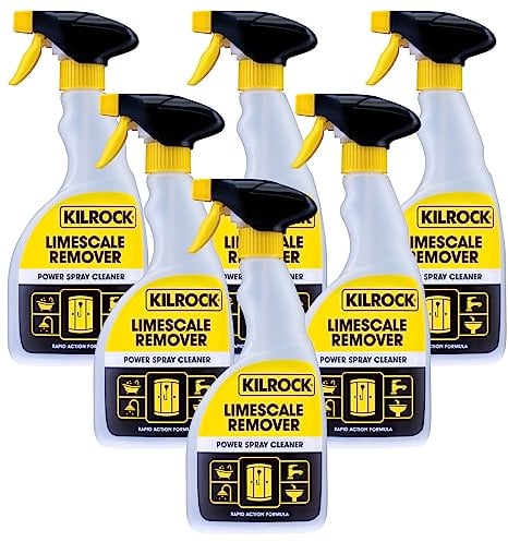 Kilrock Limescale Remover Power Spray Cleaner 6 x 500ml - Rapid Action Formula - 100% Limescale Removal, Destroys Hard Water Stains - Perfect for Bathrooms, Sinks, Shower Screens, Toilets, Baths.