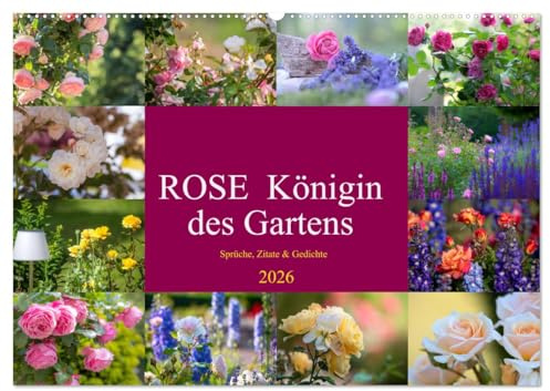 Rose Königin des Gartens (Wandkalender 2026 DIN A2 quer), CALVENDO Monatskalender: Rosen in all ihrer Vielfalt sind in allen Gärten dieser Welt zu ... Rose ist Jahrhunderte alt (CALVENDO Kunst)