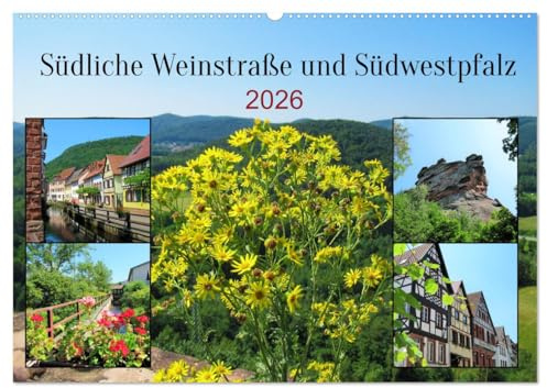 Südliche Weinstraße und Südwestpfalz (Wandkalender 2026 DIN A2 quer), CALVENDO Monatskalender: Die beiden Landkreise im Süden von Rheinland-Pfalz ... Städten mit Fachwerkhäusern. (CALVENDO Orte)