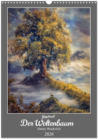 Yggdrasil - Der Baum des Lebens (Wandkalender 2026 DIN A3 hoch), CALVENDO Monatskalender: Der Baum des Lebens in wunderschönen Variationen! Fantasy vom Feinsten! (CALVENDO Kunst)