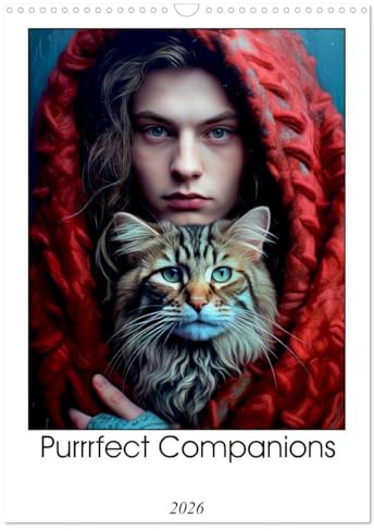 Purrrfect Companions (Wall Calendar 2026 DIN A3 Portrait), CALVENDO 12 Month Wall Calendar: Discover the captivating harmony between humans and their ... timeless bond they share. (CALVENDO Animals)