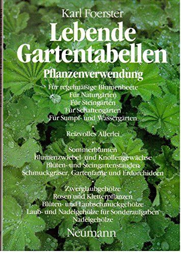Lebende Gartentabellen. Pflanzenverwendungen