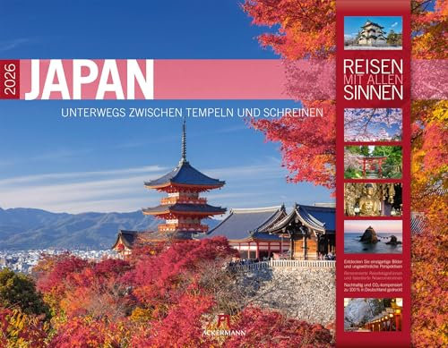 Japan Kalender 2026 | Unterwegs zwischen Tempeln und Schreinen | Hochwertiger Reise-Kalender im großen Querformat (54x42 cm) | Spiritualität in Asien