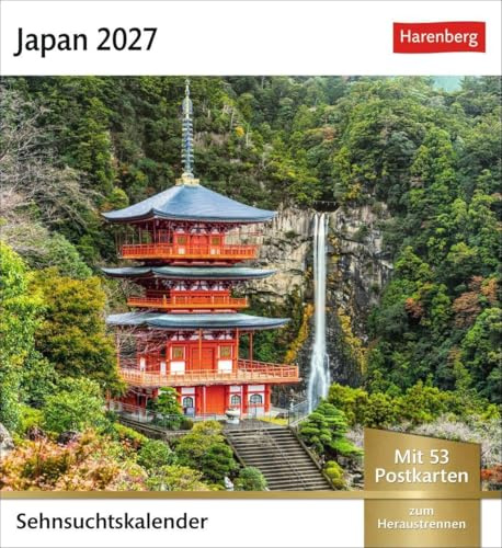 Japan Sehnsuchtskalender 2027 - Wochenkalender mit 53 Postkarten: Fernweh in einem Foto-Kalender zum Aufstellen. Die schönsten Landschaften und Städte Japans in einem Tischkalender.