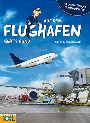 Auf dem Flughafen geht's rund - mit großem, farbigem Flugzeug-Poster: Was es zu entdecken gibt