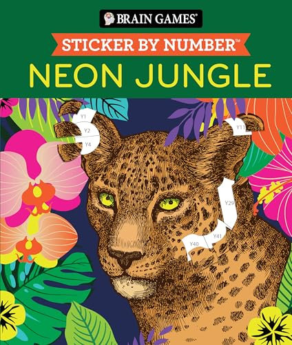 Brain Games - Sticker by Number: Neon Jungle (28 Images to Sticker)