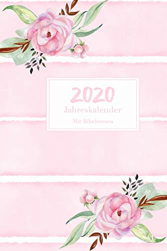 2020 Jahreskalender mit Bibelversen: A5 Minimalistischer Christlicher Kalender Terminplaner Planer mit Feiertagen, Wochenübersicht