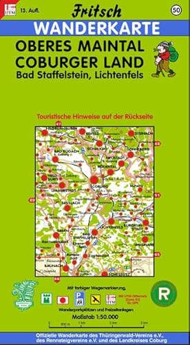 Fritsch Karten, Nr.50, Oberes Maintal, Coburg, Lichtenfels, Staffelstein.: Bad Staffelstein, Lichtenfels (Fritsch Wanderkarten 1:50000)