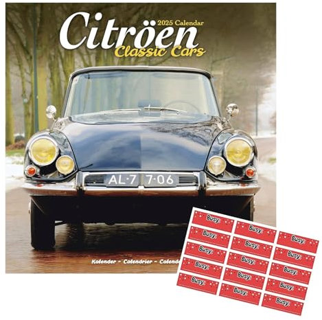 Classic Car Kalender Citroen 2024 | 16 Monate Wandkalender | mit gratis Orgainisierungsaufklebern im Lieferumfang enthalten