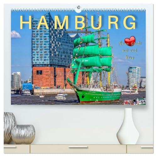 Hamburg - meine Stadt mit viel Herz (hochwertiger Premium Wandkalender 2026 DIN A2 quer), Kunstdruck in Hochglanz: Hamburg, bezaubernde Stadt an der Elbe. (CALVENDO Orte)