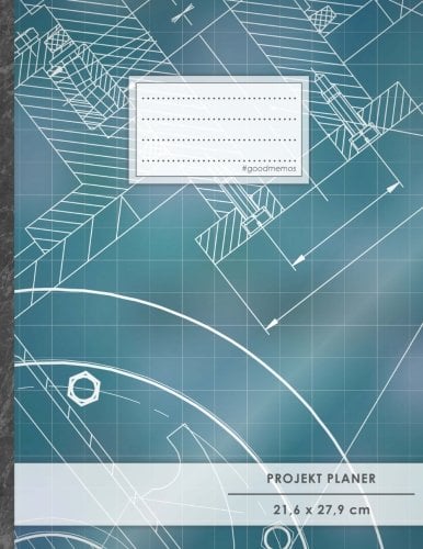 PROJEKTPLANER A4 • 70+ Seiten, Soft Cover, Register, Architekt • #GoodMemos • Linke Seite für Planung (To Do Listen, Datum uvm.); Rechte Seite für Notizen