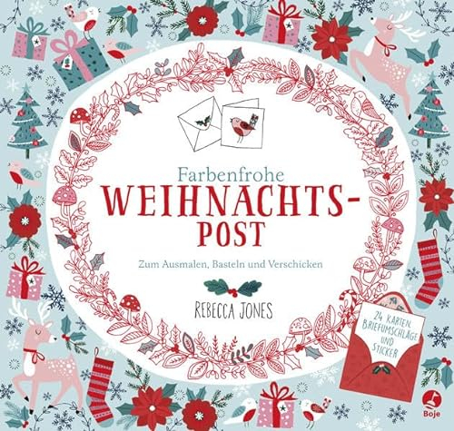 Farbenfrohe Weihnachtspost - Zum Ausmalen, Basteln und Verschicken