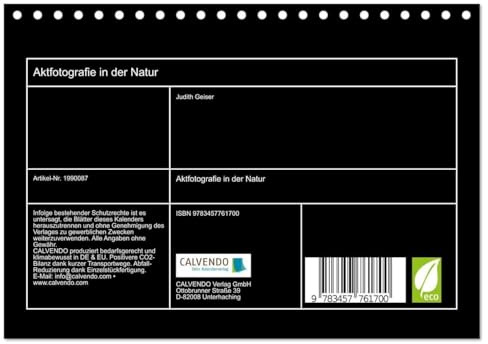 Aktfotografie in der Natur (Tischkalender 2026 DIN A5 quer), CALVENDO Monatskalender: Elegante Körper harmonieren mt der Natur. (CALVENDO Erotik)