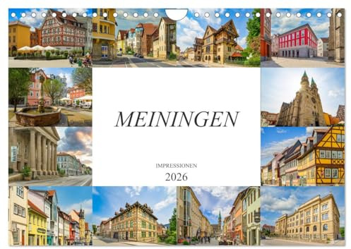 Meiningen Impressionen (Wandkalender 2026 DIN A4 quer), CALVENDO Monatskalender: Zwölf wunderschöne Bilder der Stadt Meiningen (CALVENDO Orte)