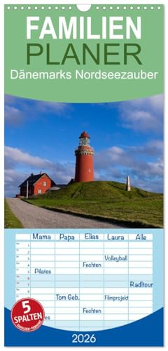 Familienplaner 2026 - Dänemarks Nordseezauber mit 5 Spalten (Wandkalender, 21 cm x 45 cm), CALVENDO