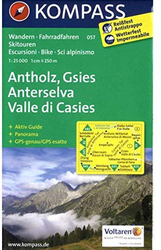 KOMPASS Wanderkarte Antholz - Gsies - Anterselva - Valle di Casies: Wanderkarte mit Aktiv Guide, Panorama, Radwegen und alpinen Skirouten. GPS-genau. 1:25000