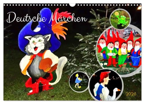 Deutsche Märchen (Wandkalender 2026 DIN A3 quer), CALVENDO Monatskalender: Figuren aus den Märchen der Gebrüder Grimm (CALVENDO Kunst)