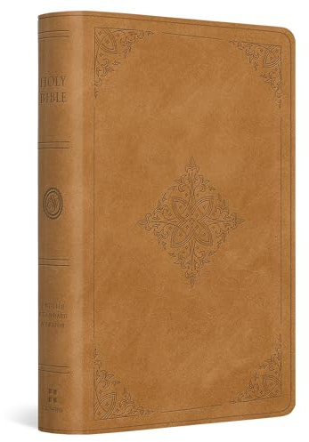 ESV Large Print Bible (TruTone, Nubuck Caramel, Fleur-de-lis Design)
