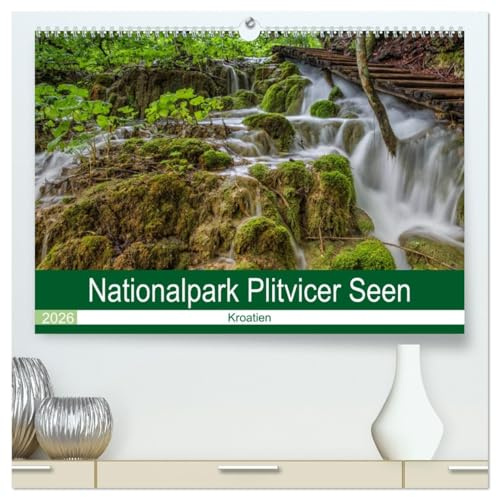 Nationalpark Plitvicer Seen (hochwertiger Premium Wandkalender 2026 DIN A2 quer), Kunstdruck in Hochglanz: 13 brillante Bilder zeigen eine faszinierende Landschaft in Kroatien (CALVENDO Orte)