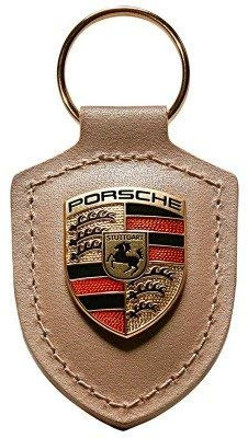 Porte-clés authentique Porsche Crest (beige), beige, Beige
