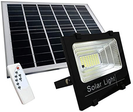 BES 20754 Faro Faretto LED, SMD, 50W, Pannello Solare Energia Crepuscolare, Telecomando