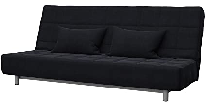 Soferia Kompatible Ersatzbezug fur BEDDINGE 3-er Bettsofa, Stoff Elegance Dark Grey (FLECKENBESTÄNDIG, WASSERABWEISEND und Kratzfest), Grau