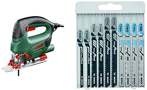 Bosch PST 800 PEL - Sierra de calar de carrera pendular + 2 607 010 630 - Herramienta