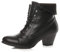 Ajvani Womens Ladies mid Heel lace up Vintage Fur Cuff Pixie Ankle Boots, Black Matte, 6 UK