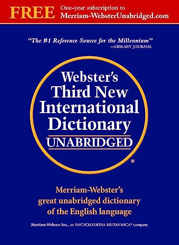 Webster's Third New International Dictionary, Unabridged - Largest, Most Comprehensive Printed American Dictionary