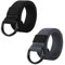 ITIEZY Militär Leinwand Gürtel Stoffgürtel Outdoor Jeansgürtel für Damen und Herren mit Doppel D-ringe Schnalle 2 PCS, Gr.-Länge: 120cm, 2 Pack(schwarz + Grau)