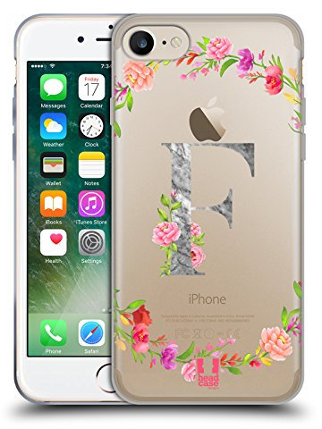 Head Case Designs Buchstabe F Dekorative Initialen Soft Gel Handyhülle Hülle kompatibel mit Apple iPhone 7/8 / SE 2020 & 2022