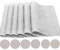 Time to Sparkle Set of 12 PCS Vinyl Woven 6pcs Placemats + 6pcs Coasters Place Mats Non slip Table Mats Waterproof Heat-resistant Dining Table Mats Decor(Silver Snowflake)