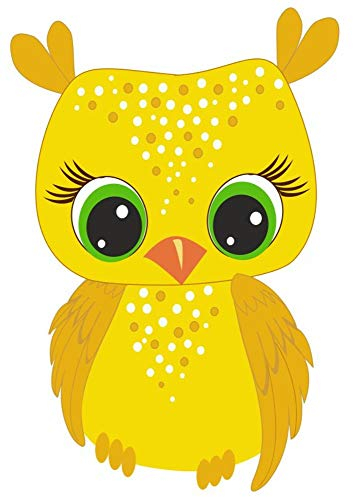 Samunshi® Gelbe Eule Aufkleber Sticker Autoaufkleber Scheibenaufkleber - 17x25cm mehrfarbig